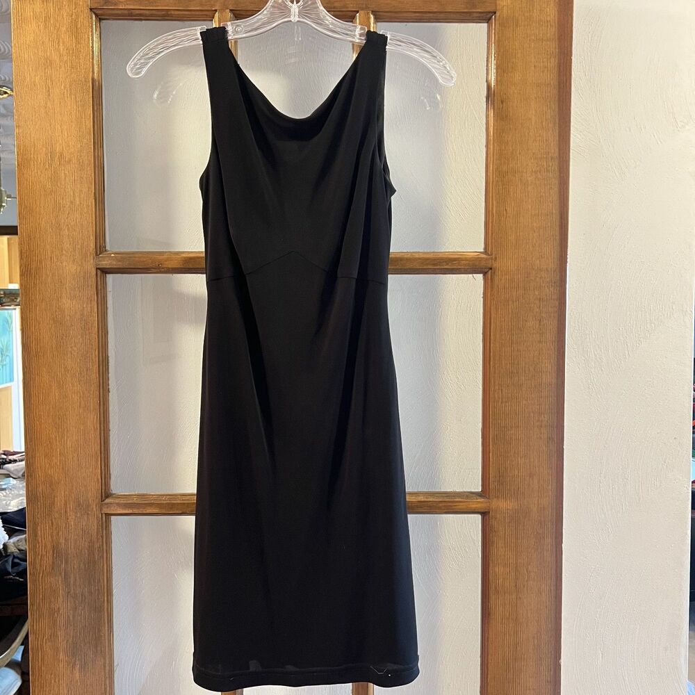 ABS Allen Schwartz Black Cowl Back Cocktail Dress Formal Petite S